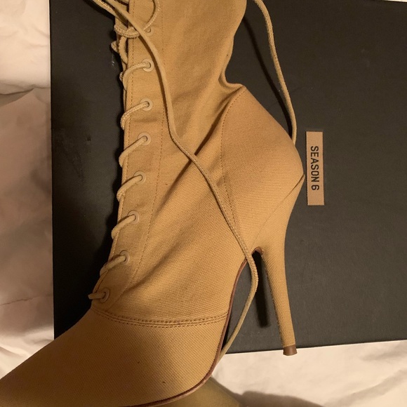 yeezy lace up heel boots